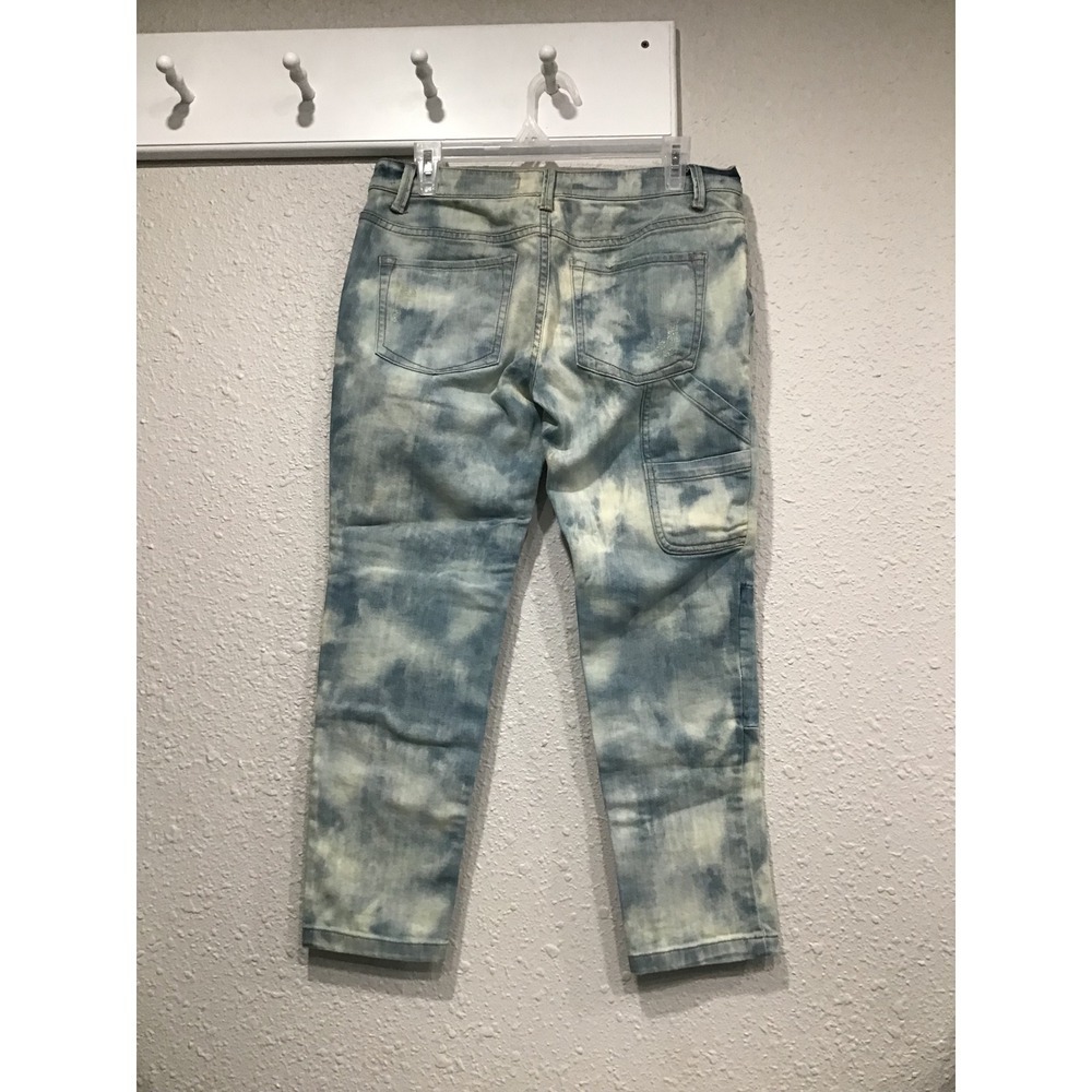 Free People Distressed Acid Wash Carpenter Jeans Women's 28 Cropped Utility Y2K - Picture 2 of 5